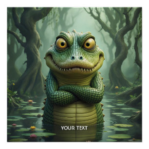 Pôster Árvores Crocodilo Frescas e Furiosas Fantasy