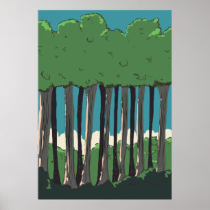 Poster Árvores da Floresta Japonesa