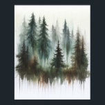 Poster Árvores de Aquarela Arte de Parede Rústica<br><div class="desc">Personalizar com qualquer texto. Itens correspondentes estão disponíveis.</div>