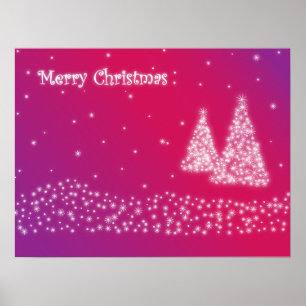 Poster Árvores de Natal feitas fora dos flocos de neve