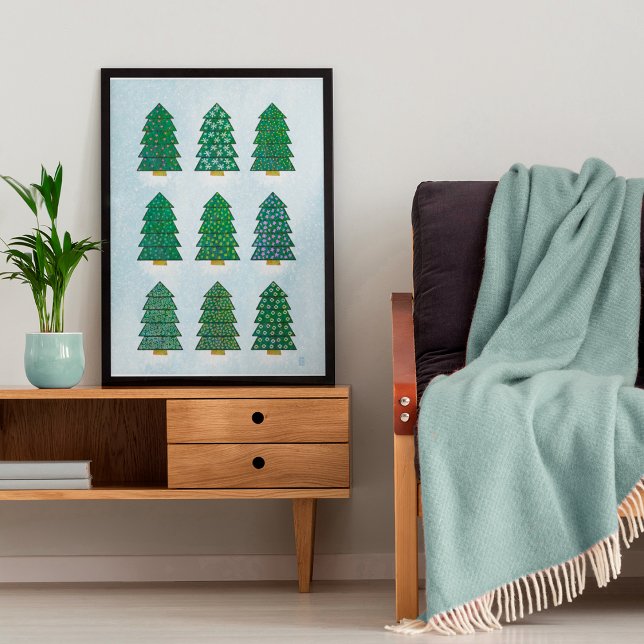 Poster Árvores de Natal Geométricas Nórdicas Escandinavas (Criador carregado)
