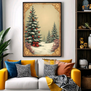Poster Árvores de Natal na Neve