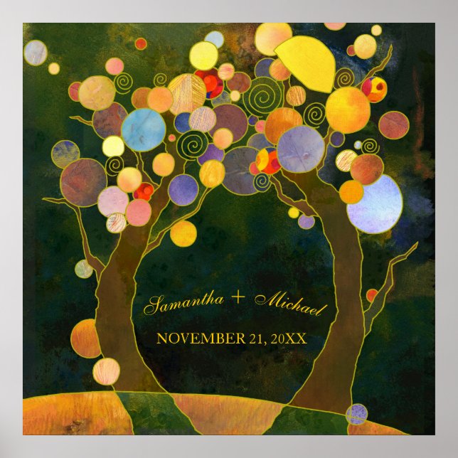 Pôster Árvores do Amor, Símbolo da Cerimônia de Casamento (Frente)