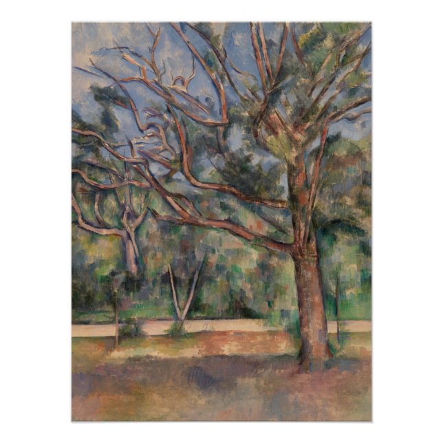 Pôster Árvores e Estrada, Paisagem Pós-Impressionista (Frente)