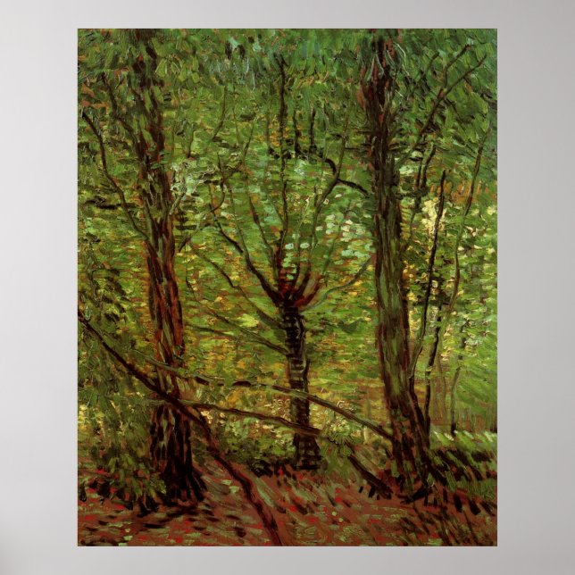 Pôster Árvores e Sub-bosque por Vincent van Gogh (Frente)