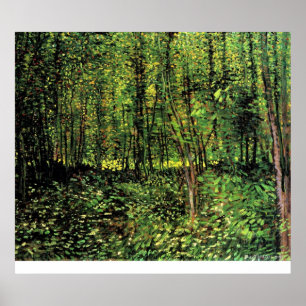 Pôster Árvores e Undergrowth por Vincent van Gogh
