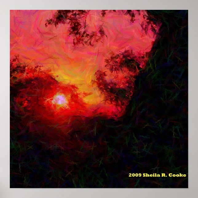 Pôster Árvores em Evensong (Frente)