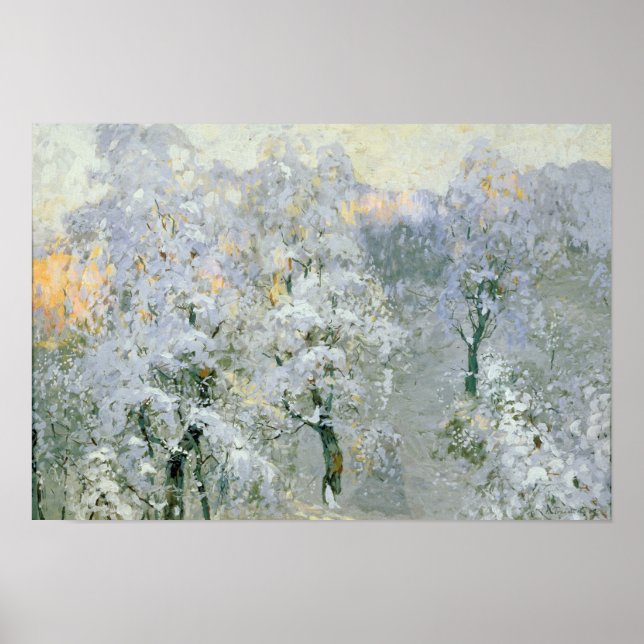 Pôster Árvores em Wintry Silver, 1910 (Frente)