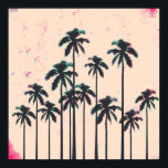Pôster Árvores Negras de Neon Lined em Peach Horizon<br><div class="desc">Esta palmeira negra,  rosa-néon e rosa-chata,  legal e bonito,  silhuetas no horizonte de pêssego,  é perfeita para a moda e na moda. É um efeito exótico e tropical que é popular para a estação.</div>