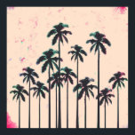 Pôster Árvores Negras de Neon Lined em Peach Horizon<br><div class="desc">Esta palmeira negra,  rosa-néon e rosa-chata,  legal e bonito,  silhuetas no horizonte de pêssego,  é perfeita para a moda e na moda. É um efeito exótico e tropical que é popular para a estação.</div>