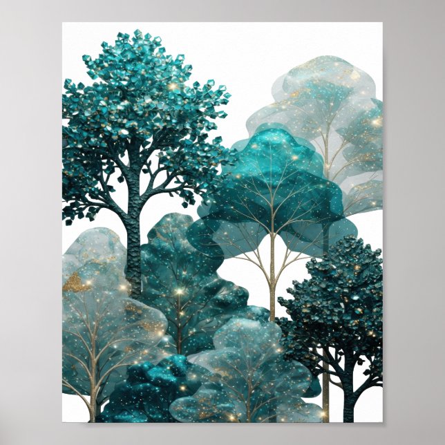 Poster Árvores Prateadas Invisíveis que Chamam a Atenção (Frente)
