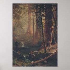 Poster Árvores Redwood Gigantes - Arte Mural do Século 19