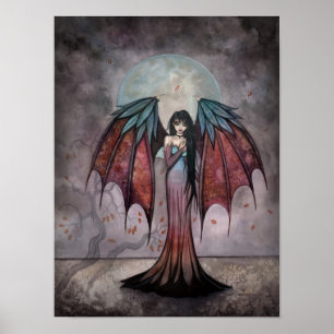 Poster Árvores Sombrias Arte Gótica de Fada Vampira
