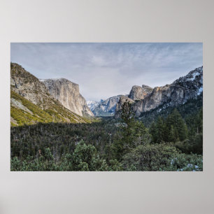 POSTER ÁRVORES VERDES PERTO DA MONTANHA SOB PELE NUVEM D