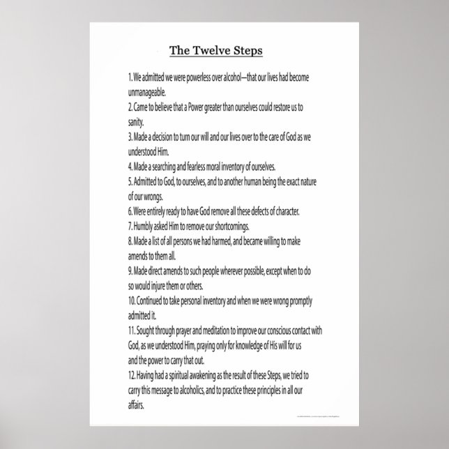 Poster As 12 Etapas 12 Tradições também Disponíveis veja  (Frente)