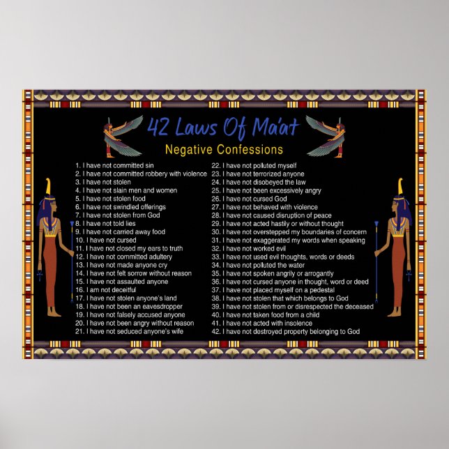 Poster As 42 Leis de Maat - Confissões Negativas (Frente)