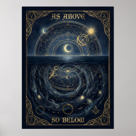 Poster  As Above So Below Hermetic Alchemy Celestial 