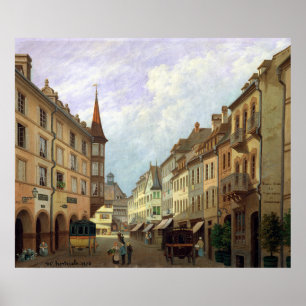 Poster As arcadas, rua grande, Colmar, 1876