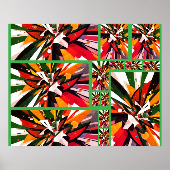 Poster As Arestas Afiadas das Cores Retro Cores numa Pare (Frente)