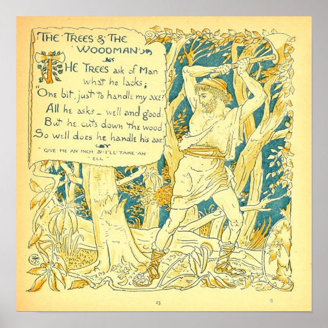 Poster As Árvores e o Woodman Walter Crane (Frente)