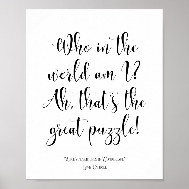 Poster As aventuras de Alice na citação de Wonderland (Frente)