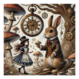 Pôster As aventuras de Alice no País das Maravilhas coelh