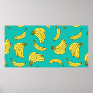 Poster As bananas desenharam um padrão sem soldadura à
