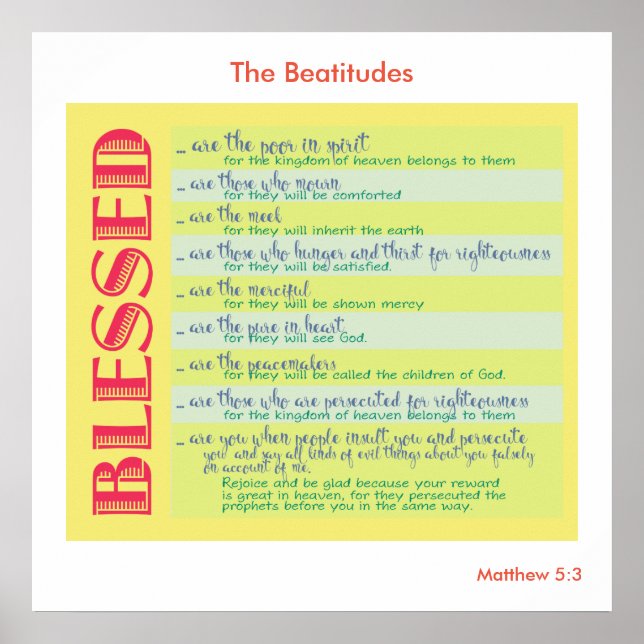 Poster As Beatitudes Matthew 5 (Frente)