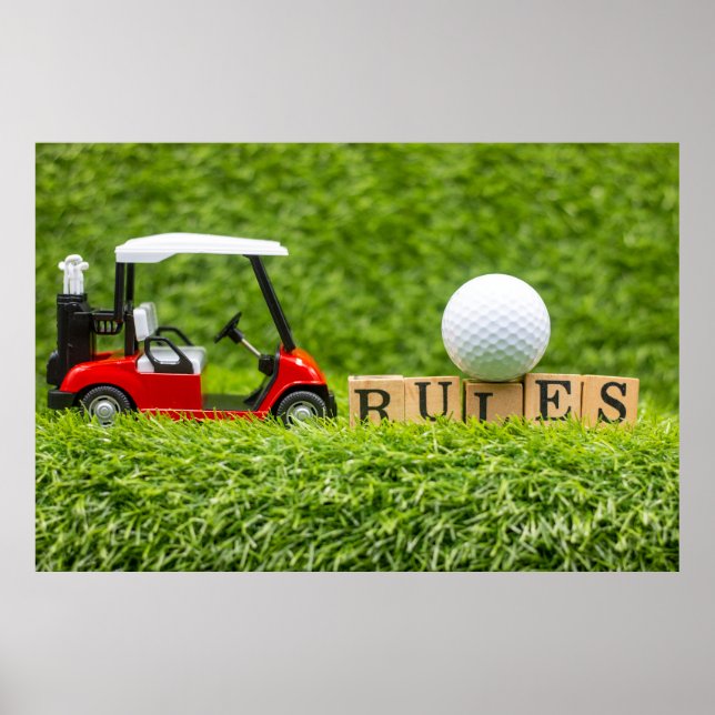 Poster As bolas de golfe estão na grama verde (Frente)