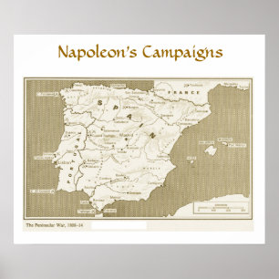 Poster As campanhas de Napoleon, guerra Peninsular