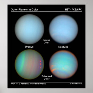 Pôster As características atmosféricas em Uranus e em