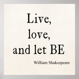 Poster As citações de Shakespeare vivas, o amor, e