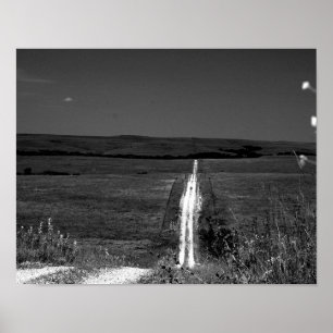 Pôster As colinas do sílex de Kansas em B/W