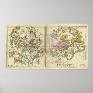 Pôster As constelações em abril-setembro