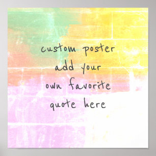 Poster As cores pastosas bonito adicionam sua própria cit
