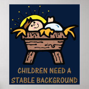 Poster as crianças precisam de um fundo estável