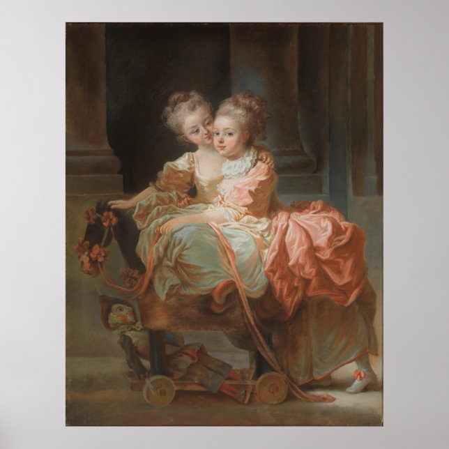 Poster As Duas Irmãs - Jean-Honoré Fragonard (Frente)