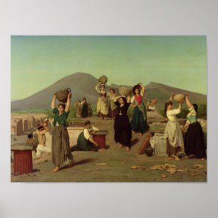 Poster As escavações em Pompeia, 1865