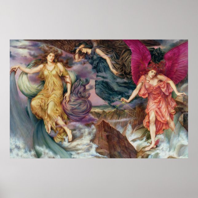 Poster As espíritos da tempestade por Evelyn De Morgan (Frente)
