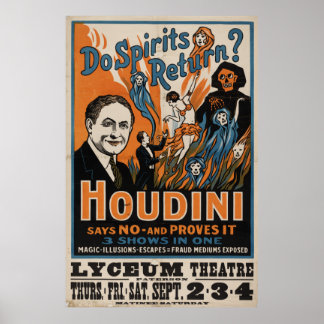 Pôster As Espíritos Retornam? Houdini diz não [1909]