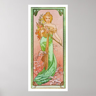 Poster As estações: Primavera Printemps, Alphonse 1900