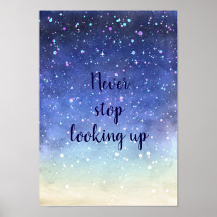 Poster As estrelas da aguarela nunca param de olhar acima