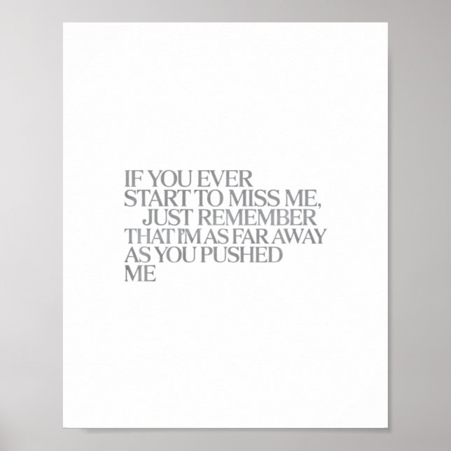 Poster As Far Away As You Pushed Me – Emotional Quote Pre (Frente)