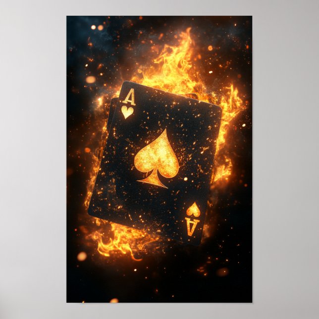 Poster Ás Flamejante De Espadas (Frente)
