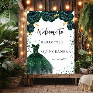Poster As flores verdes de Quinceanera são bem-vindas