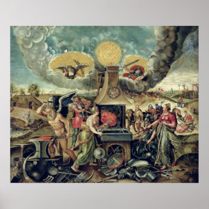 Pôster As forjas de Vulcan com as armas de giro do tempo