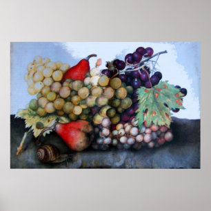PÔSTER AS FRUTAS/UVAS E AS PERAS DA ESTAÇÃO