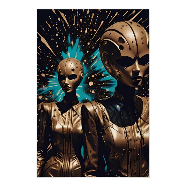 Pôster As gêmeas torcidas Tiffany - Arte Surreal Ken Gage (Frente)