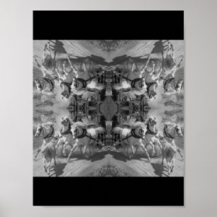 Poster As Gotthardpost cavalos - Rudolf Koller Horses -