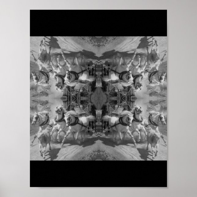 Poster As Gotthardpost cavalos - Rudolf Koller Horses - (Frente)